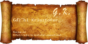 Góbi Krisztofer névjegykártya